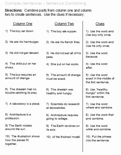 Compound Sentences Worksheet with Answers Beautiful Expressive Activities