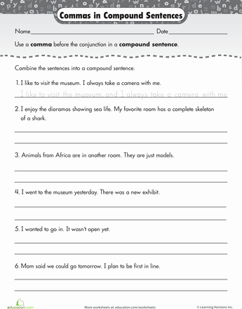 Compound Sentences Worksheet with Answers Best Of Perfect Punctuation Mas In Pound Sentences