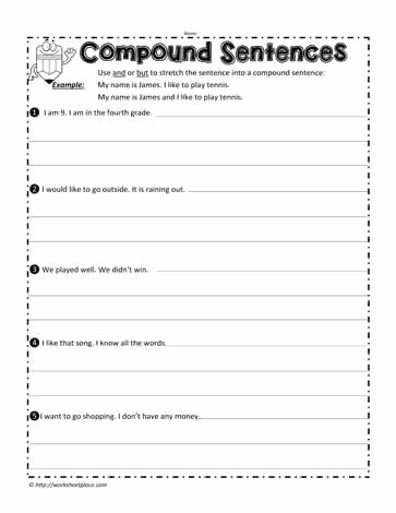 Compound Sentences Worksheet with Answers Inspirational Pound Sentence Worksheets