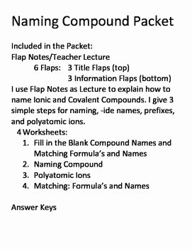 Compounds Names and formulas Worksheet Beautiful Best Naming Pounds Worksheet Ideas On Pinterest