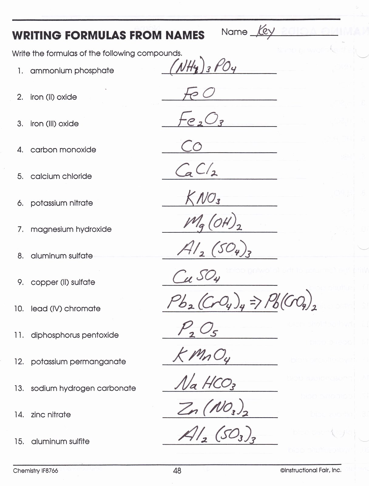 Compounds Names and formulas Worksheet Elegant Heritage High School Chemistry 2010 11 Writing Pound