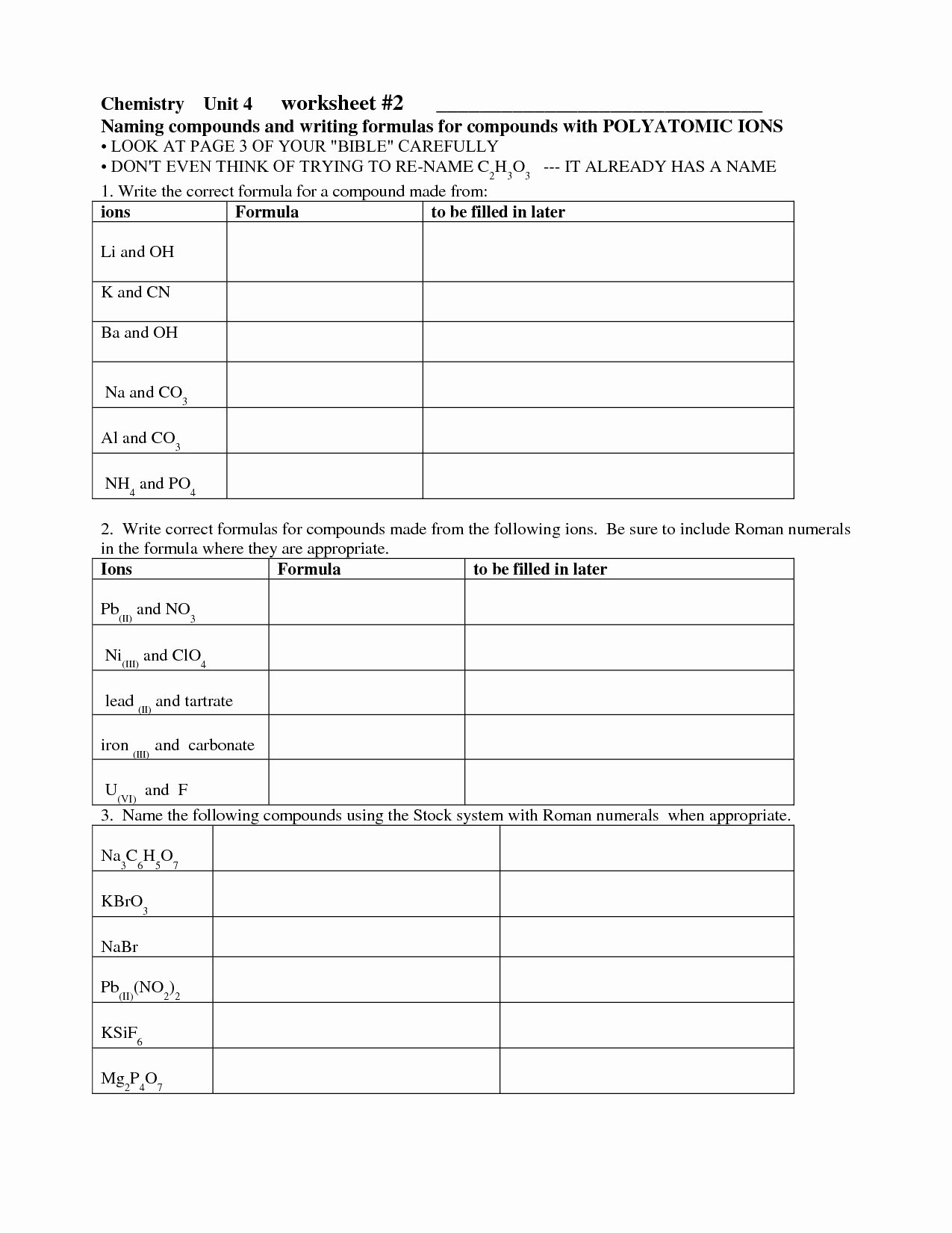Compounds Names and formulas Worksheet Lovely Writing and Naming Binary Pounds Worksheet Answer Key