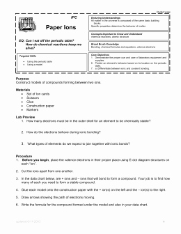 Compounds Names and formulas Worksheet Luxury Writing the Names and formulas Of Ionic Pounds Worksheet