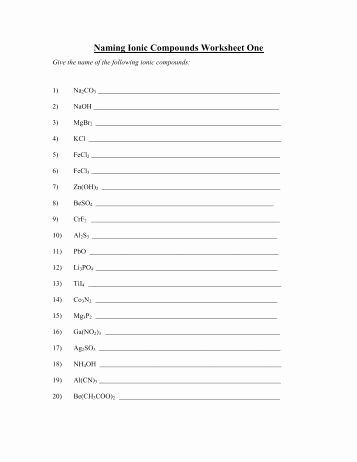 Compounds Names and formulas Worksheet New Pound Names and formulas Worksheet Three Imsa