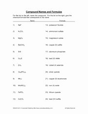 Compounds Names and formulas Worksheet Unique Pound Names and formulas Pound Names and formulas