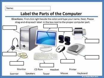 Computer Basics Worksheet Answer Key Awesome Label the Parts Of the Puter &amp; sorting Interactive Drag