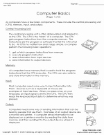 Computer Basics Worksheet Answer Key Beautiful Puter Basics