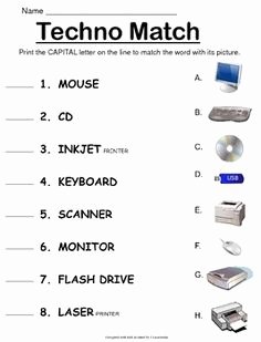 Computer Basics Worksheet Answer Key Elegant Label the Parts Of the Puter &amp; sorting Interactive