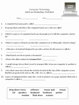 Computer Basics Worksheet Answer Key Luxury Puter Technology Lessons with Worksheets for 2nd &amp; 3rd
