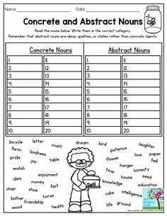 Concrete and Abstract Nouns Worksheet Luxury Image Result for Abstract Nouns List A Z