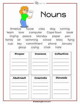 Concrete and Abstract Nouns Worksheet Unique Pin On Classroom Decorations