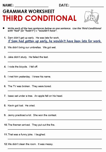 Conditional Sentences Worksheet Pdf With Answers