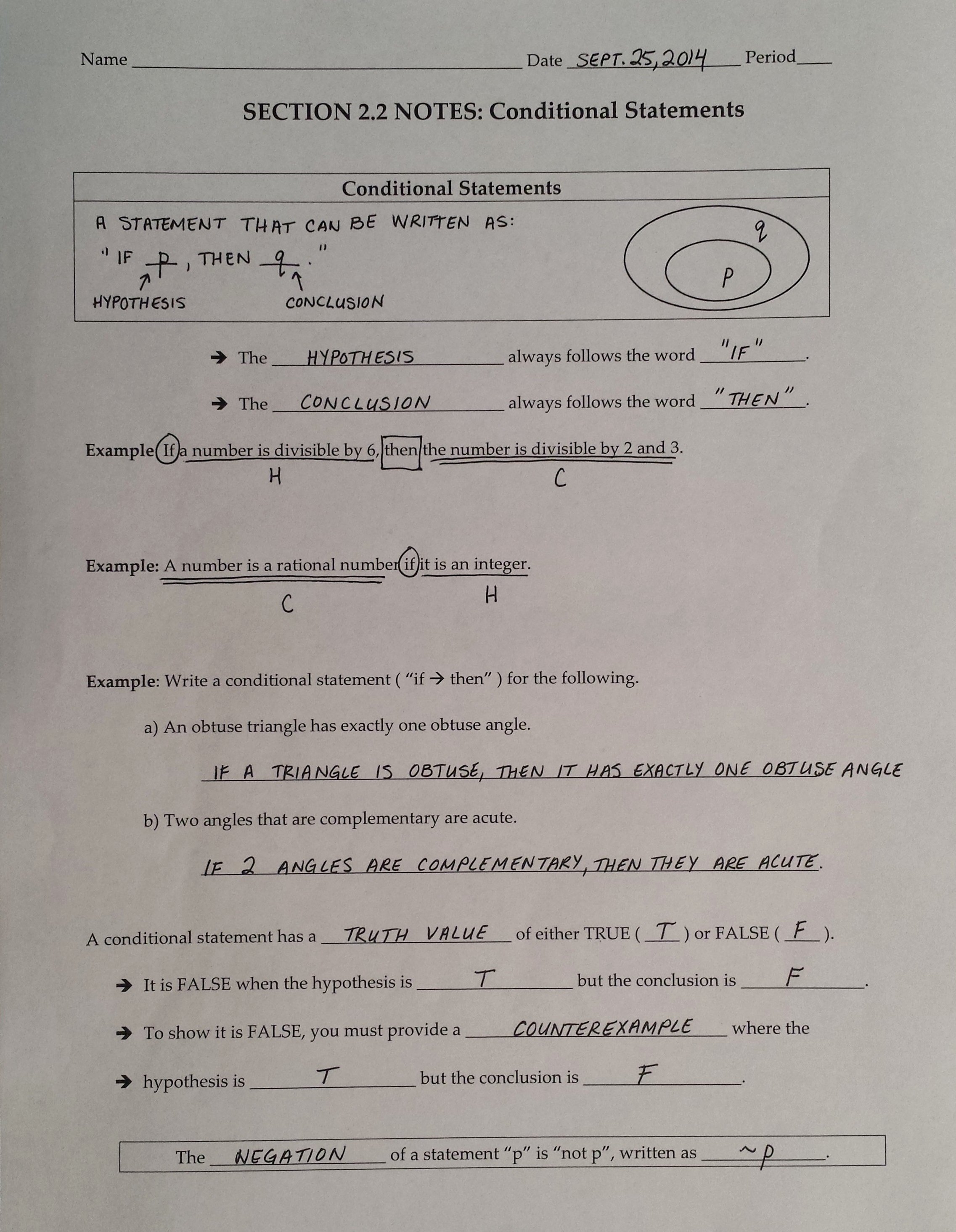Conditional Statements Worksheet with Answers Awesome Geometry Conditional Statements Worksheet with Answers the
