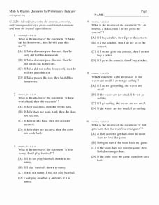 Conditional Statements Worksheet with Answers Lovely Identify the Inverse Of Six Conditional Statements 8th