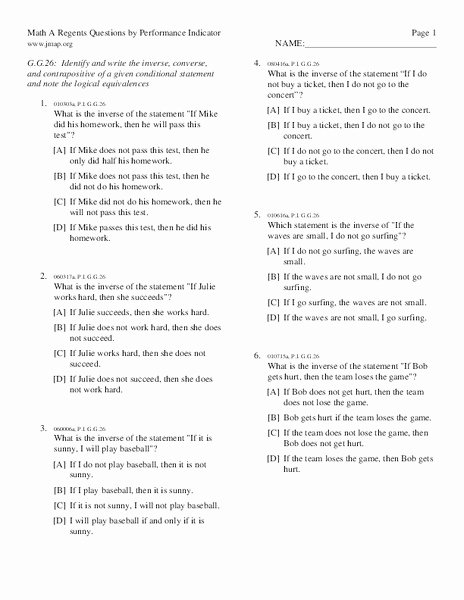 Conditional Statements Worksheet with Answers New Conditional Statement Worksheet Geometry Breadandhearth