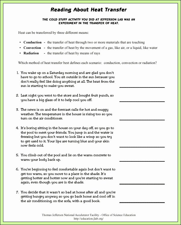 Conduction Convection and Radiation Worksheet Lovely Conduction Convection Radiation Worksheet