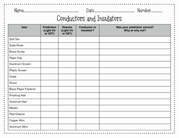 Conductors and Insulators Worksheet Awesome Electric Circuits Conductors and Insulators by for the