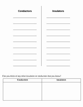 Conductors and Insulators Worksheet Beautiful Heat and Temperature Unit Practice with Insulators and