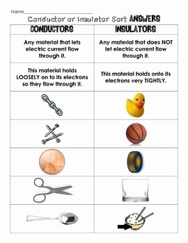 Conductors and Insulators Worksheet Lovely 17 Best Images About Energy On Pinterest
