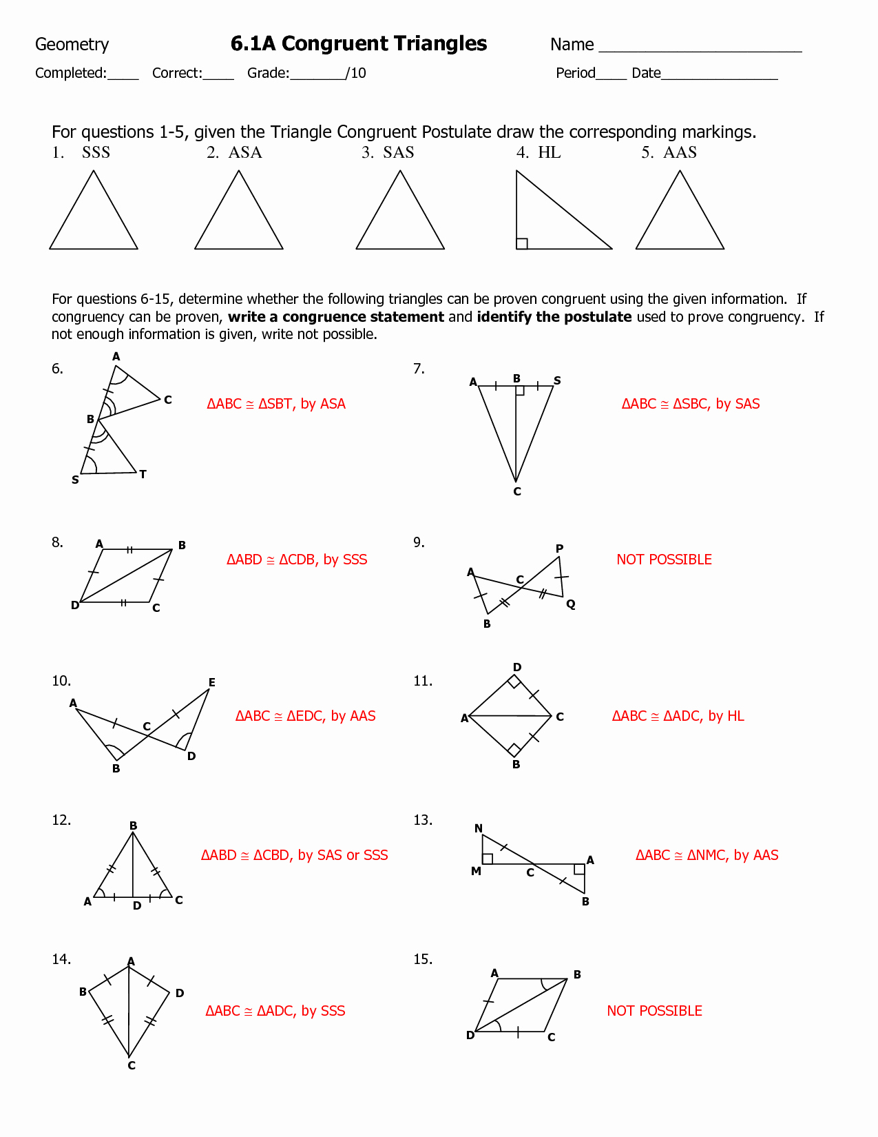 Congruent Triangles Worksheet Answer Key Best Of 13 Best Of Proving Triangles Congruent Worksheet