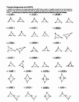 Congruent Triangles Worksheet Answer Key Elegant Triangle Congruence and Cpctc Proving Triangles