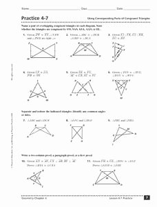 Congruent Triangles Worksheet with Answer Fresh Using Corresponding Parts Of Congruent Triangles 10th