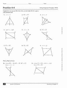 Congruent Triangles Worksheet with Answer Lovely Practice 4 4 Using Congruent Triangles Worksheet for 9th