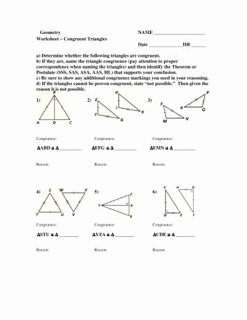 Congruent Triangles Worksheet with Answer Lovely Proving Triangles are Congruent Sss and Sas