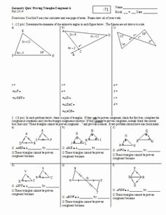 Congruent Triangles Worksheet with Answer Unique Triangle Congruence Worksheet Fall 2010 with Answer Key