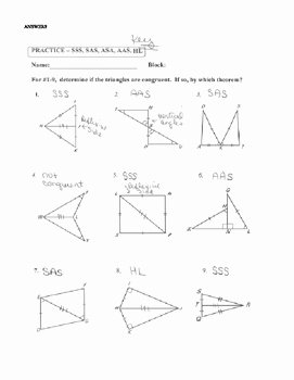 Congruent Triangles Worksheet with Answers Beautiful Geometry Worksheet Congruent Triangles asa and Aas Answers
