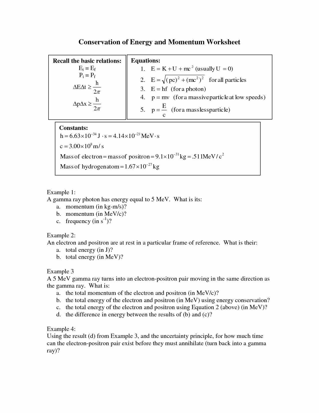 Conservation Of Energy Worksheet Answers Beautiful Physical Science Worksheet Conservation Energy Answer