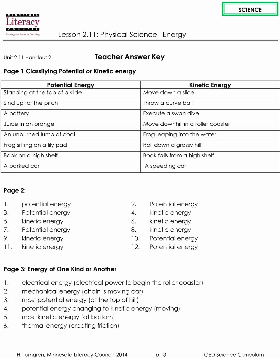 Conservation Of Energy Worksheet Answers Luxury Potential and Kinetic Energy Roller Coaster Worksheet