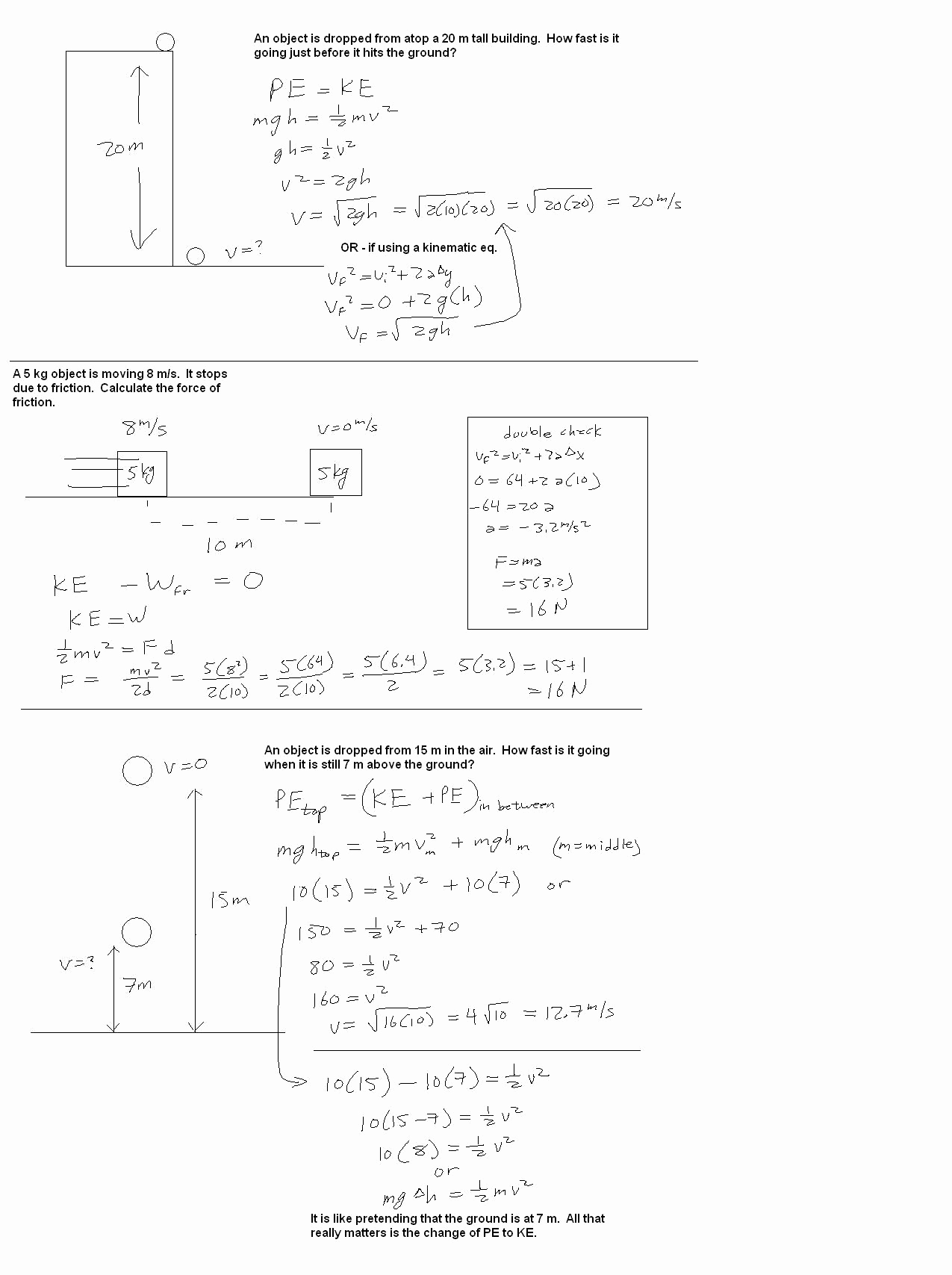 Conservation Of Energy Worksheet Lovely Mr Murray S Website Work and Energy Notes