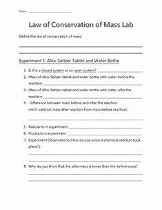 Conservation Of Mass Worksheet New Density Worksheets with Answers