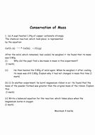 Conservation Of Mass Worksheet Unique Conservation Of Mass by Jakki Ansell