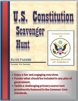 Constitution Scavenger Hunt Worksheet Elegant Constitution Day U S Constitution Overview and Fun