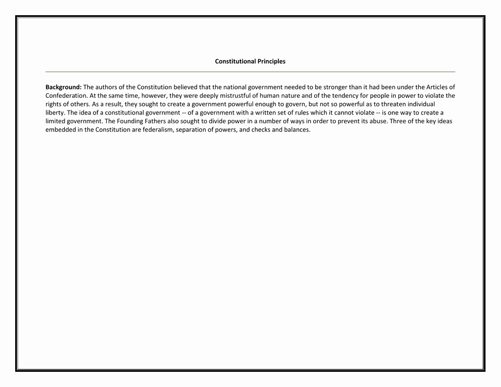 Constitutional Principles Worksheet Answers Fresh Constitutional Principles Worksheet Fchs
