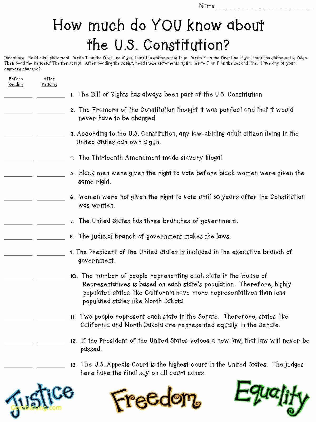 Constitutional Principles Worksheet Answers Lovely the Principles Constitution Worksheet