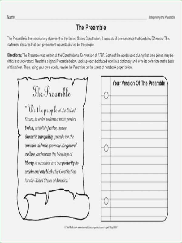Constitutional Principles Worksheet Answers New Principles the Constitution Worksheet