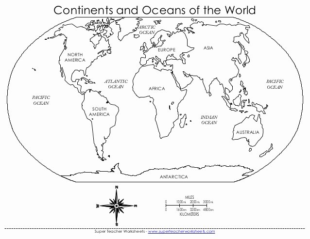 Continents and Oceans Worksheet Awesome Continents Oceans Wmzbn