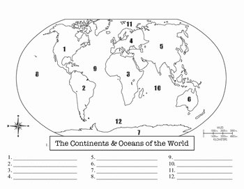 Continents and Oceans Worksheet Elegant Continents and Oceans Of the World Worksheet by Taylor
