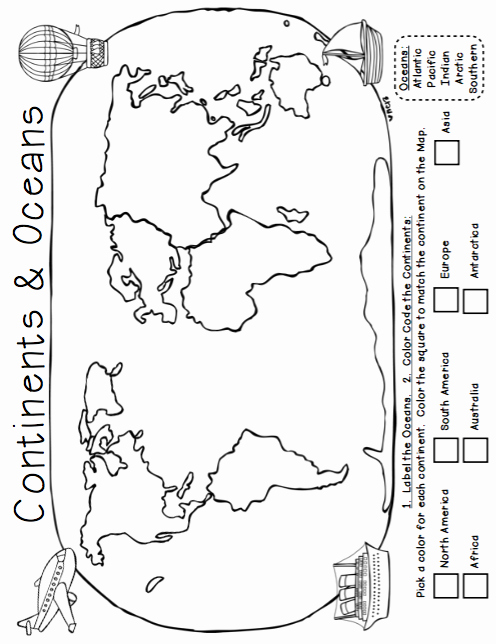 Continents and Oceans Worksheet Fresh Traveling the World Continents Oceans Maps and