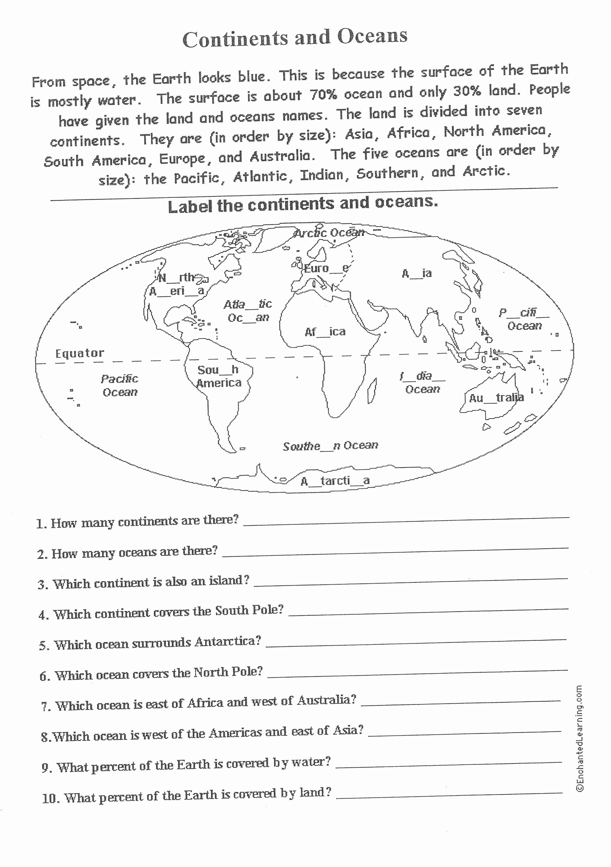 Continents and Oceans Worksheet Inspirational social Stu S Branson Public Schools