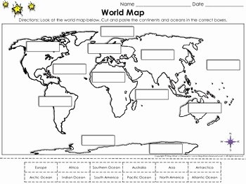 50 Continents and Oceans Worksheet | Chessmuseum Template Library