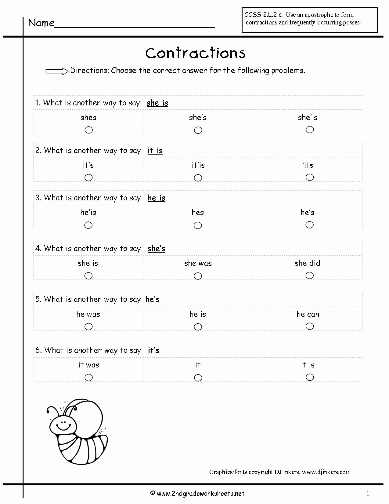 Contractions Worksheet 2nd Grade Awesome Free Contractions Worksheets and Printouts