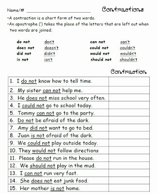 Contractions Worksheet 2nd Grade Beautiful Smiling and Shining In Second Grade Contractions Worksheet