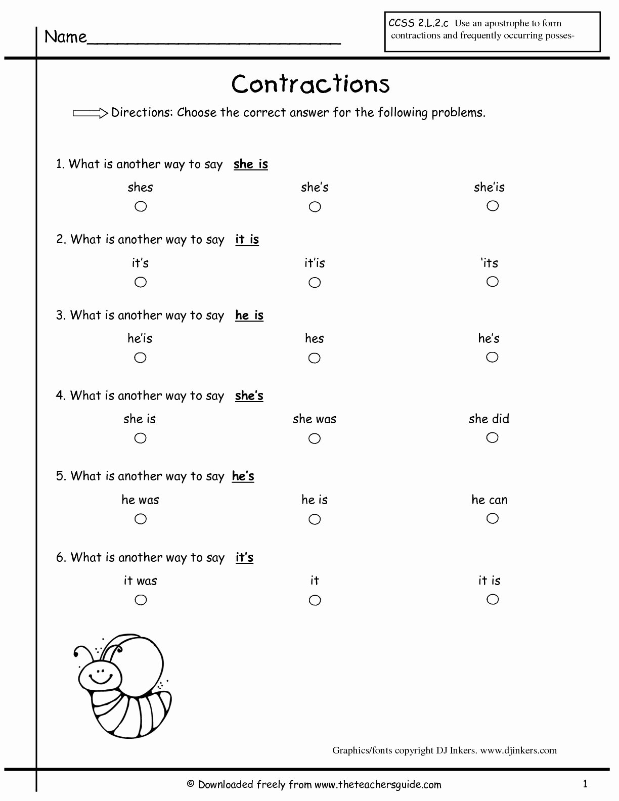 Contractions Worksheet 2nd Grade Unique Contractions Worksheets From the Teacher S Guide