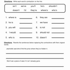 Contractions Worksheet 3rd Grade Best Of Second Grade Contraction Worksheets Google Search