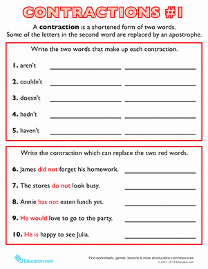 Contractions Worksheet 3rd Grade Inspirational Contraction Practice Worksheet