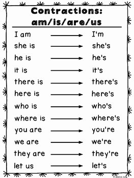 Contractions Worksheet 3rd Grade Inspirational Contractions Worksheets and Posters by Jessica S Resources